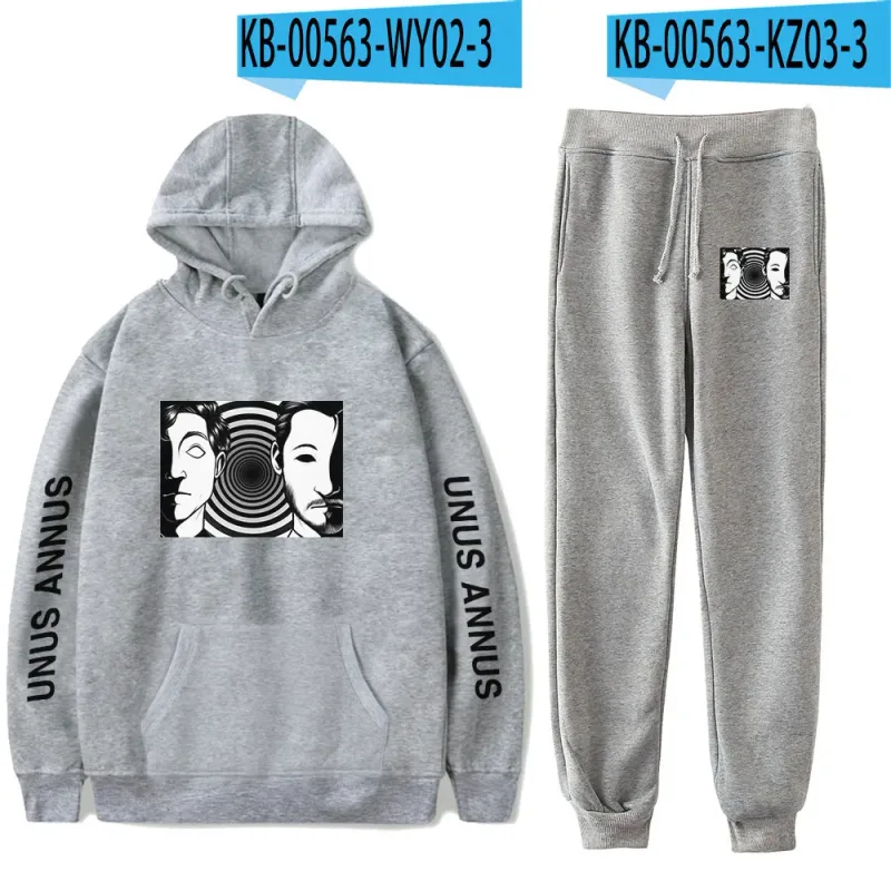Popular Comfortable Unus Annus Print Sweatshirt Sweatpants Suit Hoodies+ Trousers Suit Boys/Girls 2 Piece Set Clothes — image 28
