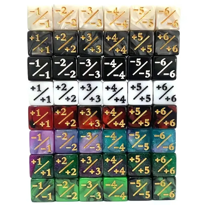 10Pcs 16mm 6 Side Dice Counters +1/-1 Dice Kids Toy Counting Dices For Magic The Gathering Card Gaming Token & Loyalty Toys Gift — image 6