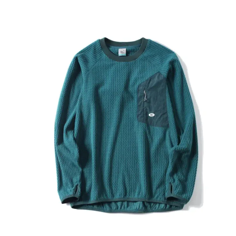 Mountain-Ready Crewneck: Engineered with Ribbed Neck Reflective Logo & Secure Chest Pocket for Outdoor Style Unisex — image 10