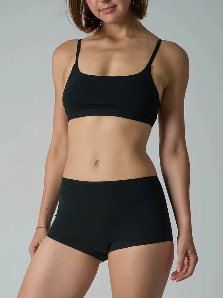 Conjunto de sutiã e bermuda sem aro de algodão – conjunto de duas peças de lingerie de malha canelada sem acolchoamento — image 5