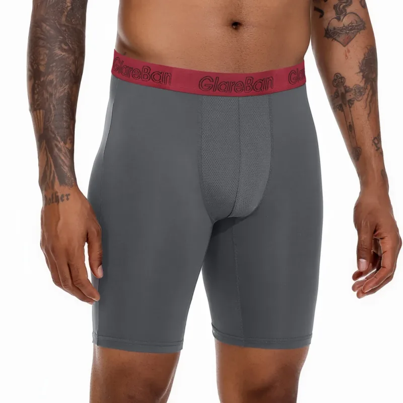 4 Stück gemischte Farben, schnell trocknende Boxershorts mit langem Bein, Unterhose, Unterwäsche für Zuhause und Sport, hochwertige Herrenhöschen — image 6
