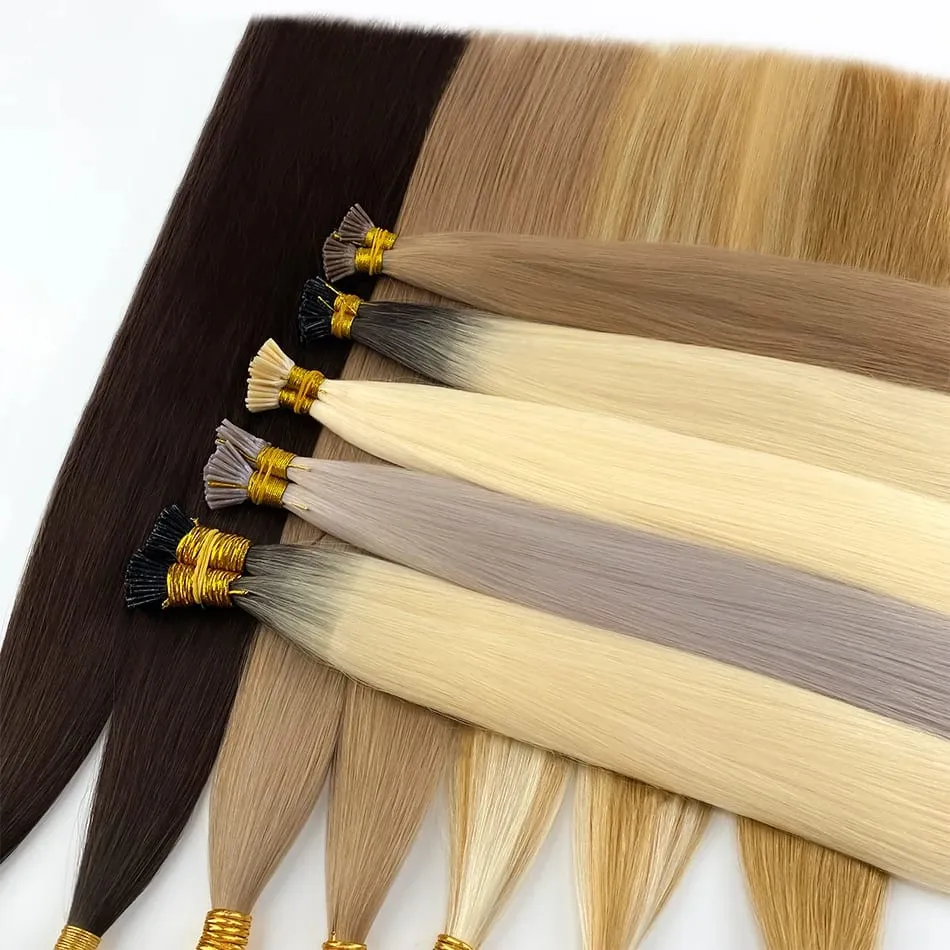 I Tip Human Hair Extensions 50g Straight Fusion Hair 30Inch Keratin Capsule Original Real Natural Hair Blonde Color — image 7