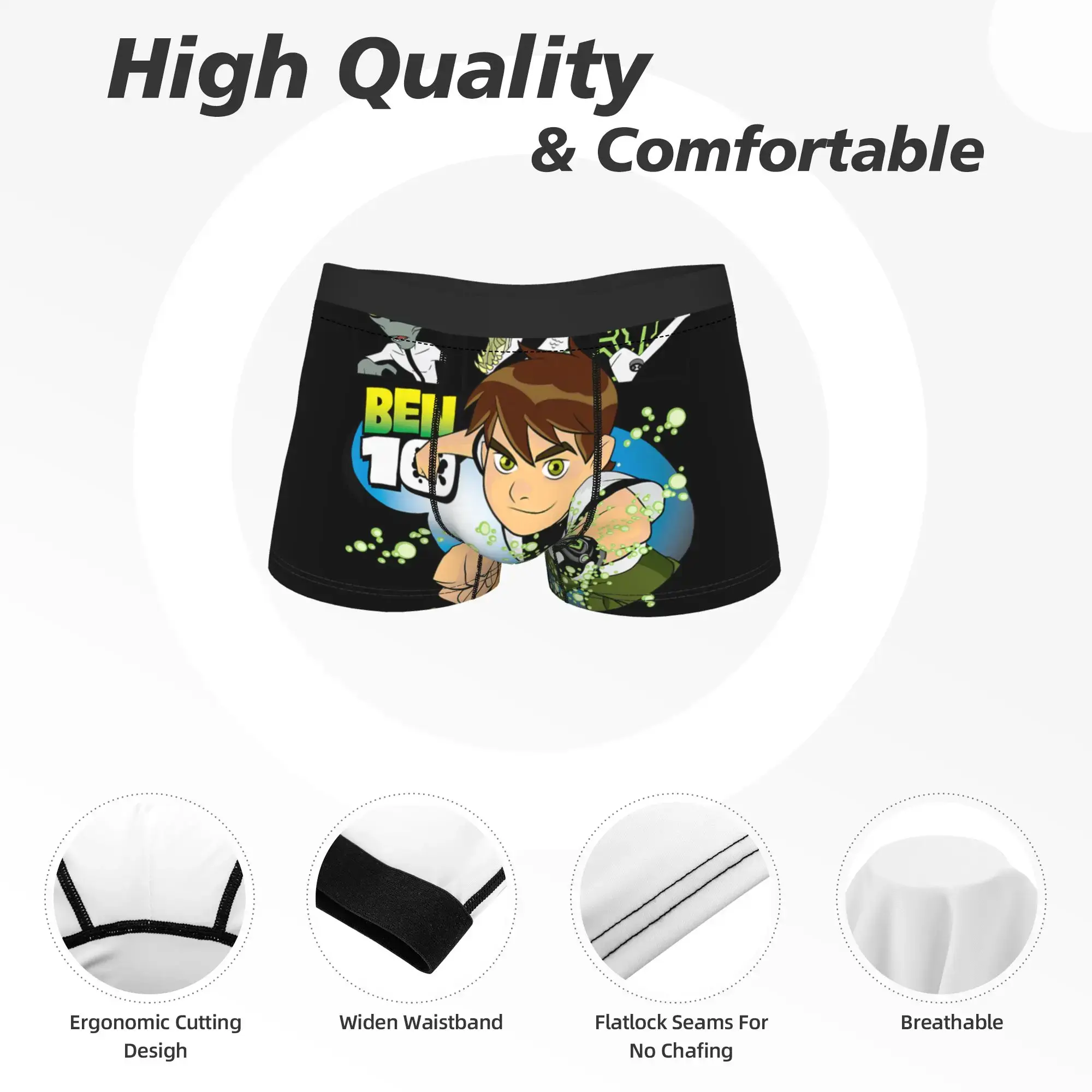 Ben 10 Aliens Underwear Classic Panties Customs Shorts Briefs Para sa Mga Lalaki 3D Pouch Plus Size Trunk — image 5
