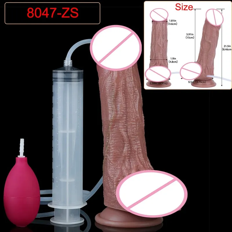 Deep Veins Ultra Squirting Dildo Silicone Skin Touch Long Ejaculating Butt Plug For Men Women G-Spot Stimulate 18+ Sex Toys — image 28