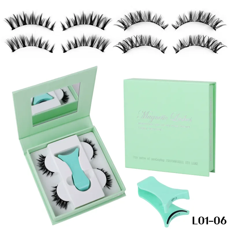 2 Pairs Magnetic False Lashes Natural Wispy Magnetic Eyelashes Portable All-in-one Case Reusable No Glue Eye Lashes Customized — image 12