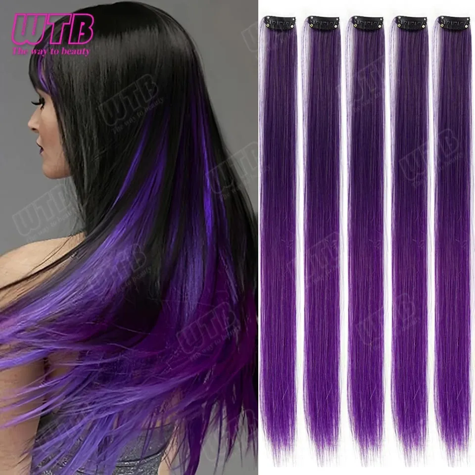 5Pcs Synthetic Wig BB Clip Style Color Straight Hair Extension Wig Suitable for Women and Girls to Wear at Holidays and Parties — image 15