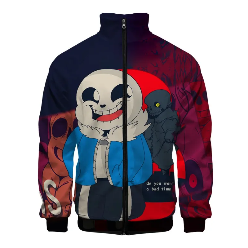 Luxo popular sans undertale 3d impressão zíper raglan jaqueta blusão meninos/meninas confortáveis gola jaquetas casacos — image 28