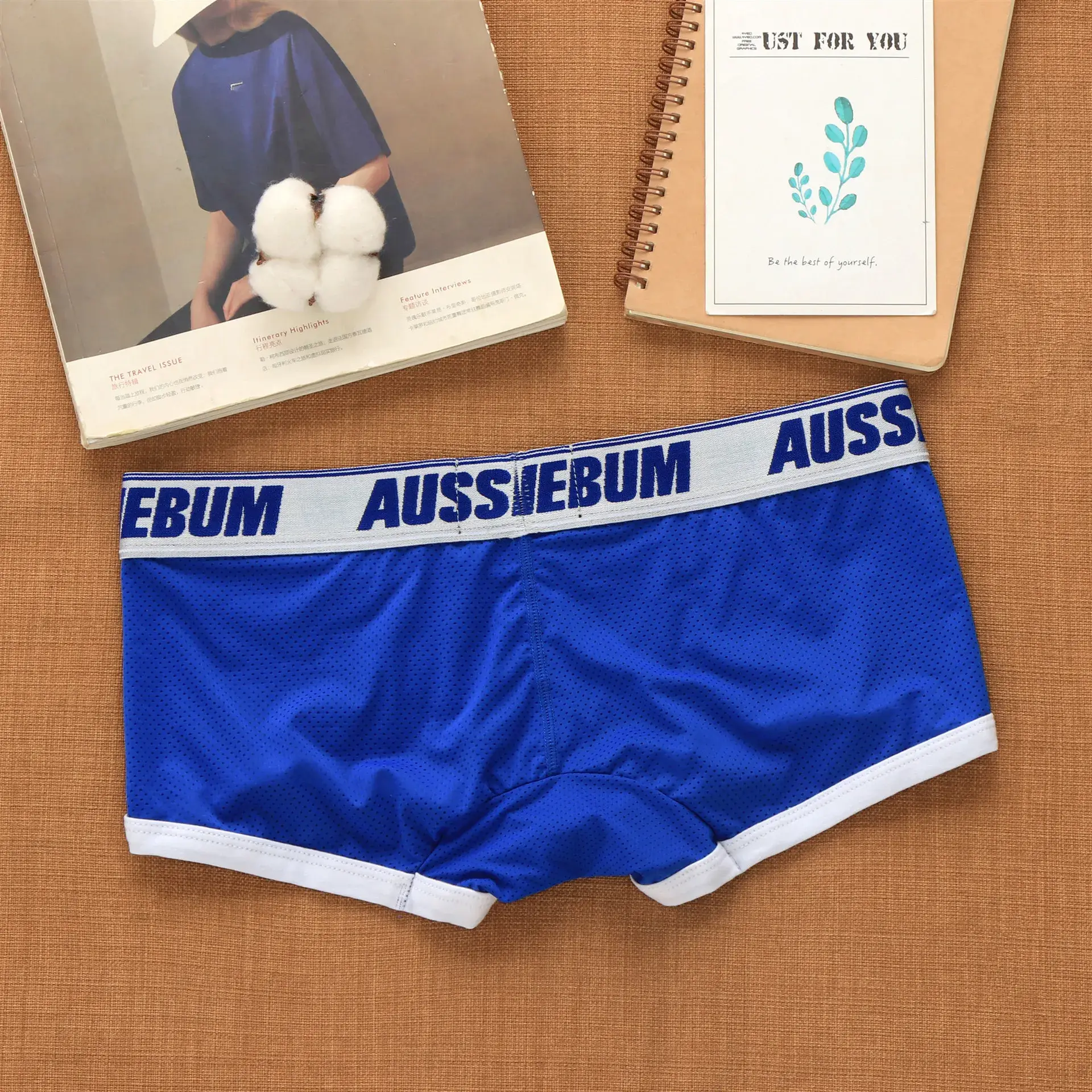 Men's mesh panties low waist fashion breathable mesh nest letter youth boxers — image 7