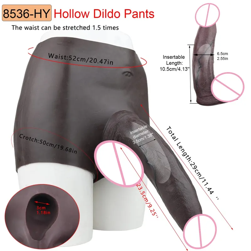 Thick Hollow Dildo Male Strap-On Huge Hollow Dildo Dick Extender Silicone Realistic Large Penis Sex Toy For Couples Sex — image 22
