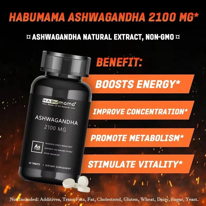 Suplemento energético Ashwagandha original, não transgênico, apoia a saúde reprodutiva, energizador natural — image 3