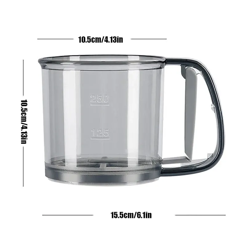 Compact Handheld Flour Sieve with Semi-automatic Function Baking Powder Shaker and Measure Cup Kitchen Tools — image 6
