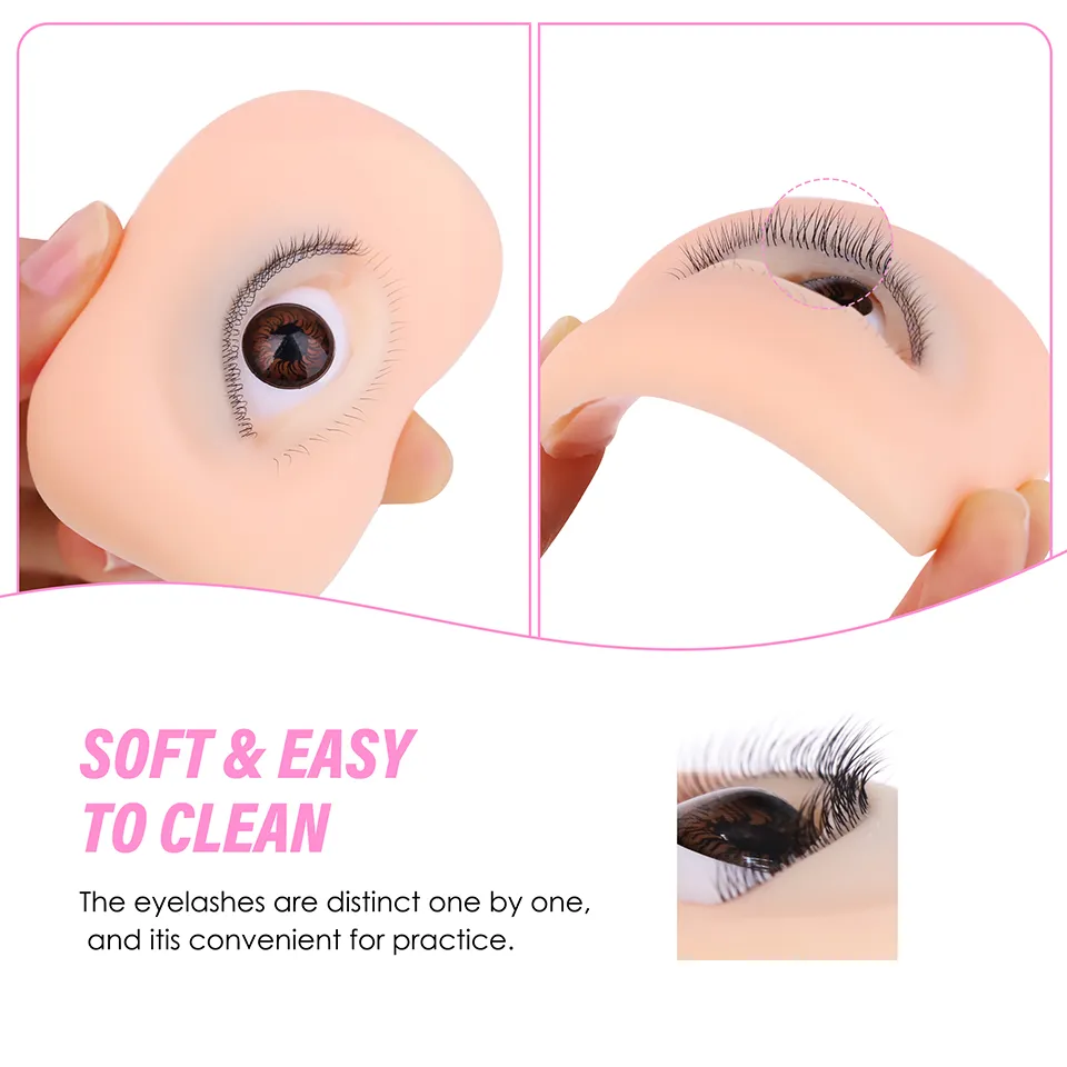 3 Layers Lashes Reusable Mannequin Eyes Eyelash Extension Eyes Model Doll Face Head Training Simulated Silicone Eye Makeup Tools — image 5