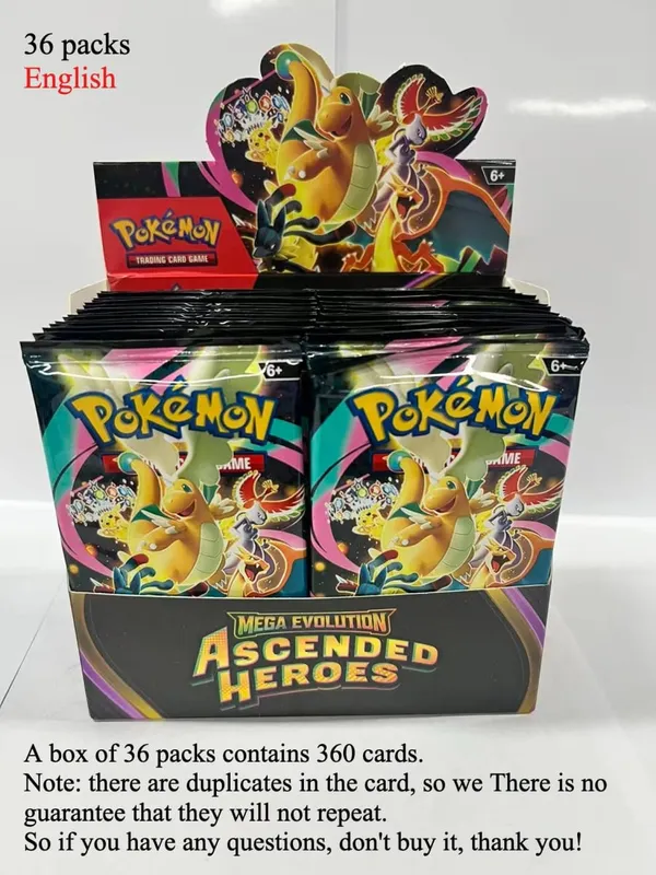 fun 40-360Pcs/Set Pokemon Card MEGA EVOLUTION Phantasmal Flames English Booster Battle Card Anime Fans Kids Birthday Gift Toy — image 8