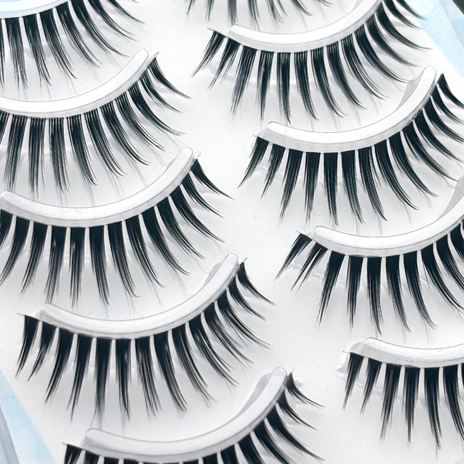 5pair Korean Style Manga False Eyelashes Natural Spiky Wispy Thick Eyelash Extension For Beauty Eye Cosplay Diy Makeup Tools — image 5