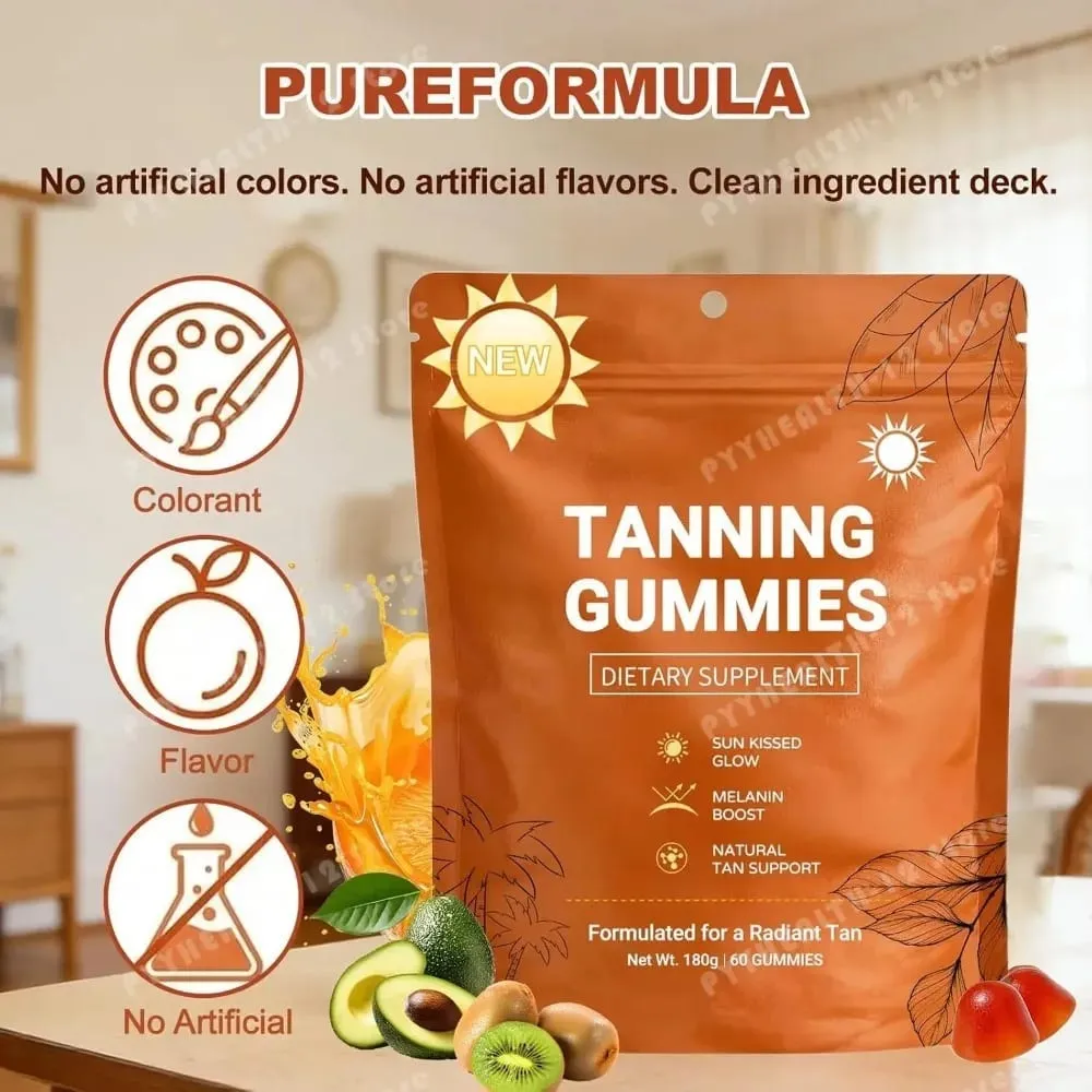 Tanning Gummies for Women Sunless Bronzing Glow Support Vegan Sugar-Free Non-GMO Astaxanthin & Lycopene 60 Count — image 4