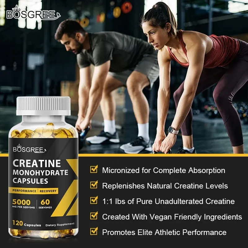 Creatine Monohydrate Capsules | Creatine Pills Supports Workout Recovery Lean Muscle Gain Performance,Creatine Supplements — image 3