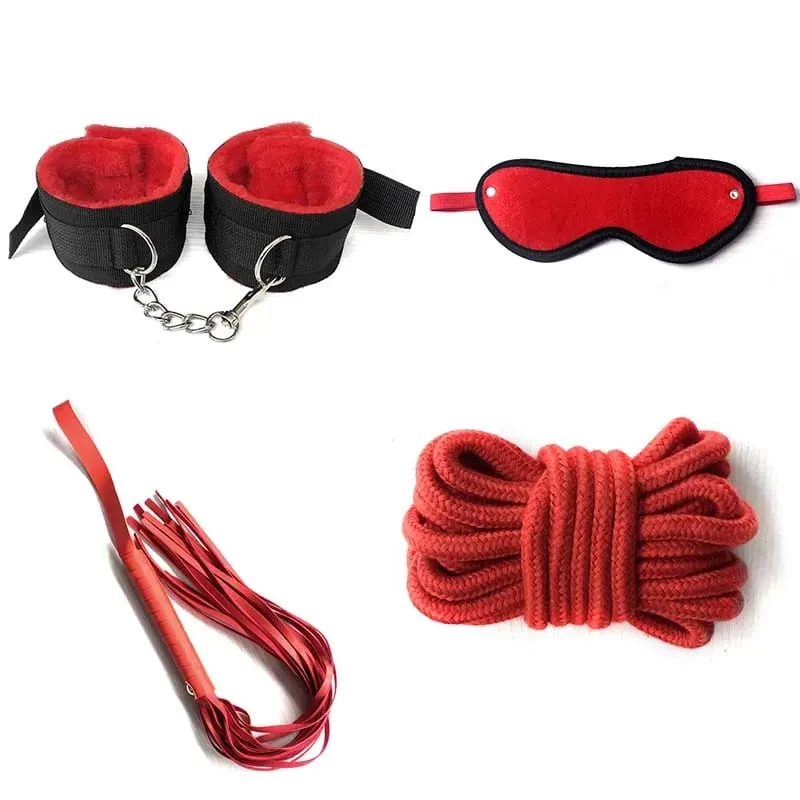 Erotic BDSM Kits for Couples - Sex Bondage Set with Handcuffs Gag Whip Nipple Clamps Anal Butt Plug Tail - Adult Toys for Women — image 4