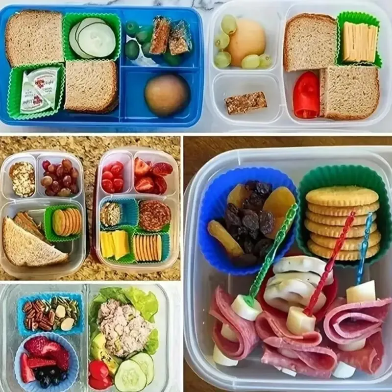 12/24Pcs Silicone Lunch Box Dividers Bento Lunch Box Dividers Lunch Dividers Dish Cups Salad Dressing For Kid Lunch Access〔CC11〕