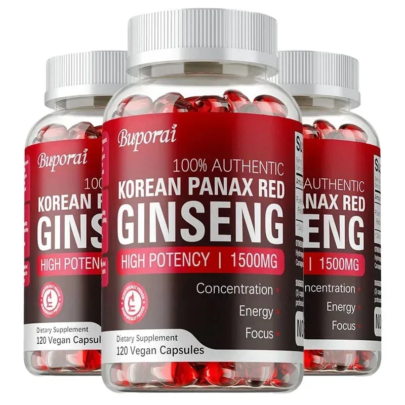 Korean Red Panax Ginseng Capsules - Sinusuportahan ang Pangkalahatang Kalusugan at Pagganap Nagpapabuti ng Mental Focus at Vitality at Nagpapalakas ng Enerhiya — image 9