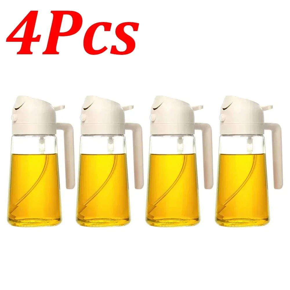 Pulvérisateur d'huile d'olive en plastique 500ml 2 en 1, 1 à 4 pièces, pulvérisateur d'huile de cuisson pour friteuse à Air de cuisine, cuisson de salade, grillades BBQ — image 21