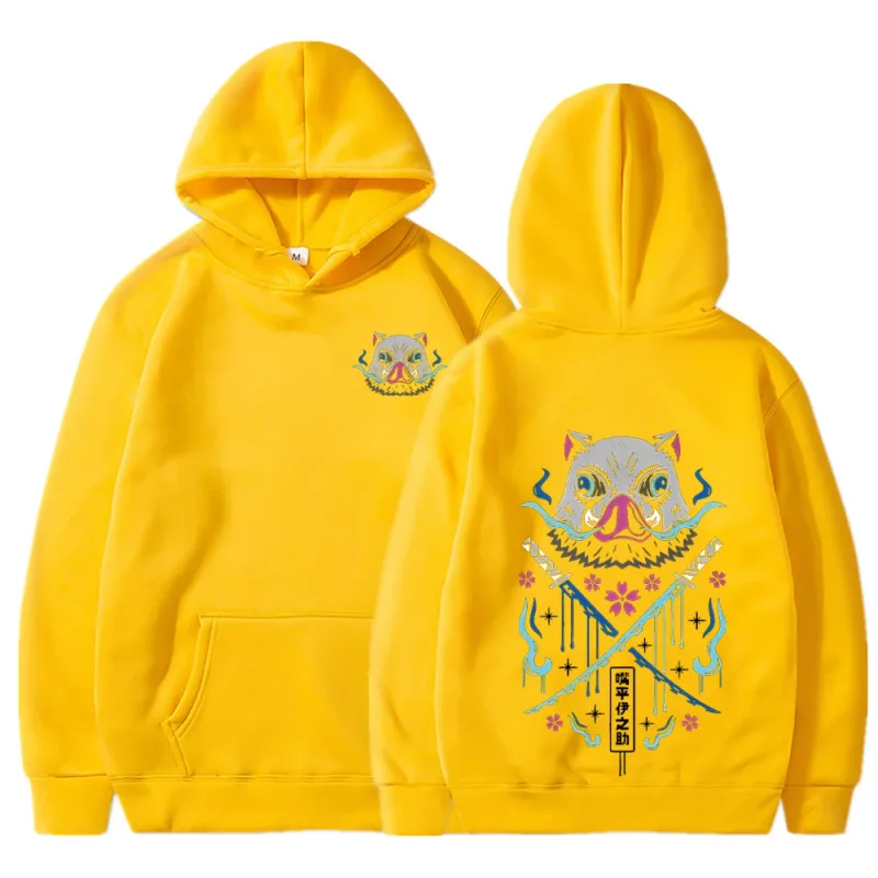 Inosuke anime hoodies das mulheres dos homens kimetsu não yaiba kawaii manga sweatshirts gótico harajuku com capuz pulôver casual streetwear — image 14