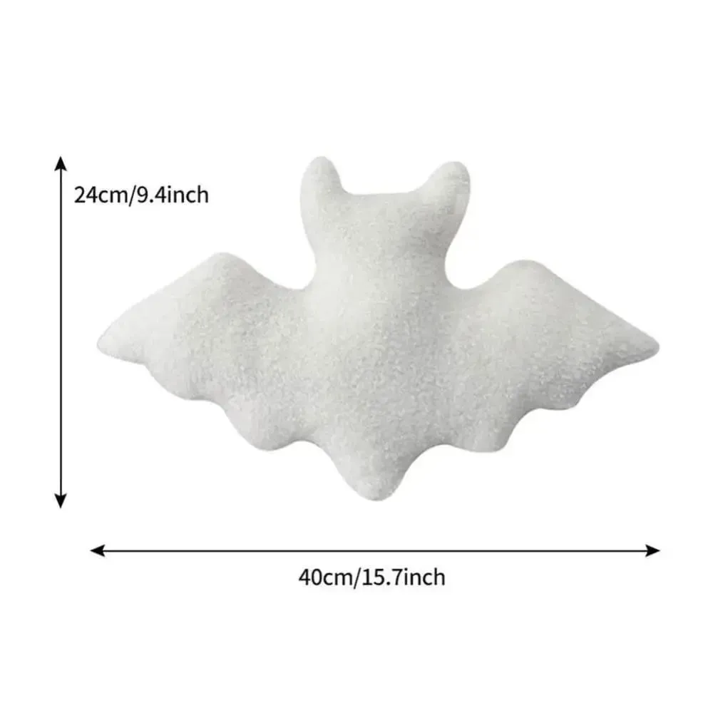 Material Bat Pillow Black White Brown Soft Fabric Bat Modeling Pillow Halloween Theme Gothic Bat Halloween Decoration — image 7