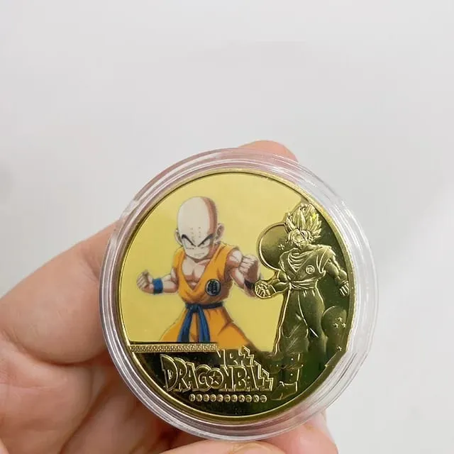 Dragon Ball Banhado A Ouro Moeda de Ouro Son Goku Vegeta Moedas Comemorativas Crianças Clássico Anime Periféricos Coleção Brinquedo Lembrança — image 40