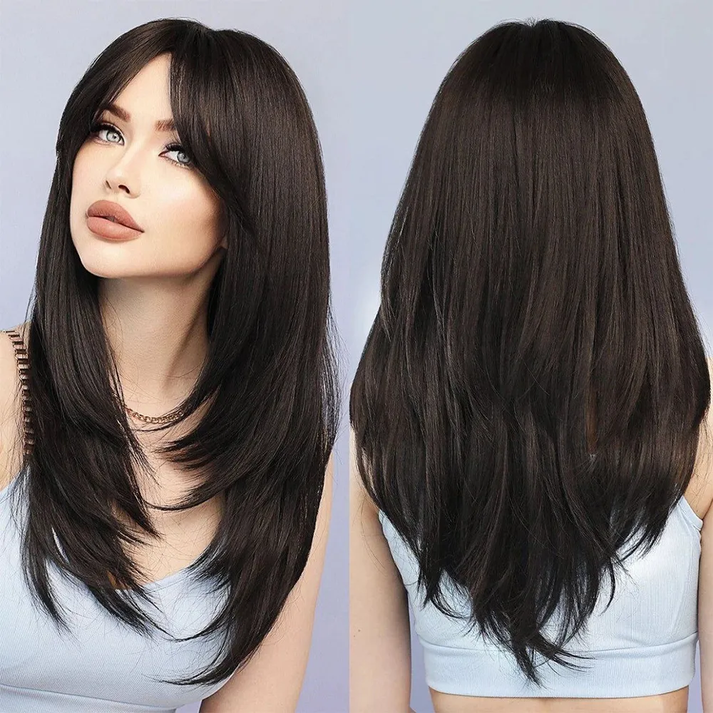 One-Pieces Clip Wig Invisible Synthetic Hair Extensions U-Type Short Straight Extension Women Hairpieces Half Wig Female — image 2