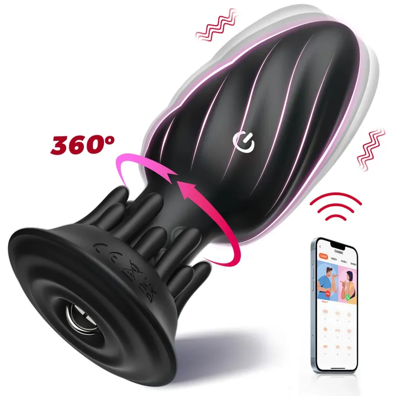 Male Prostate Massager 360° Rotation Anal Vibrator Female Masturbator Butt Plug Remote Control Wearable Anus Sex Toy para sa Mga Lalaking Bakla