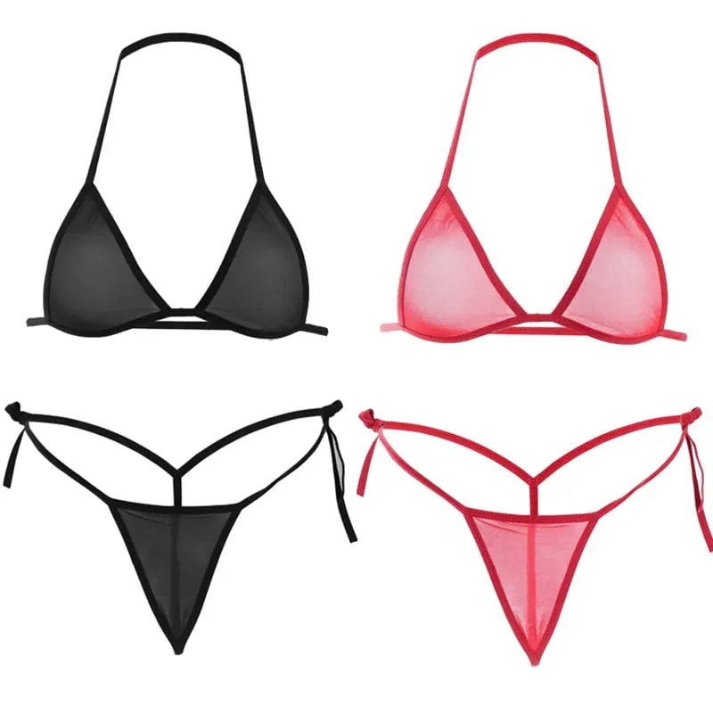 2PCS Women Sexy Lingerie Sets Ultra-thin Mesh Wirefree Bra Set Lingerie Ultra Hot Transparent Exotic Underwear Set ng Pambabae — image 12