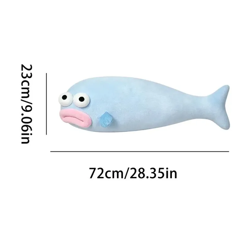 Cooling Fish Shape Pillow Ice Silk Breathable Summer Cool Down Cushion for Living Room Bedroom Office Nap Pet Use