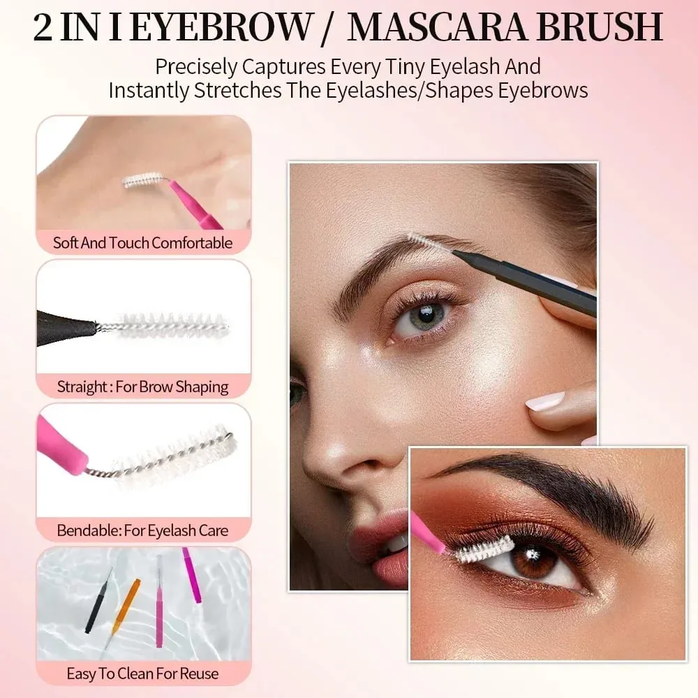 20/50PS Portable Mini Eyebrow Brushes Disposable Eyelash Brow Lifting Brush Applicators Lash Extension Comb Beauty Makeup Tools — image 2