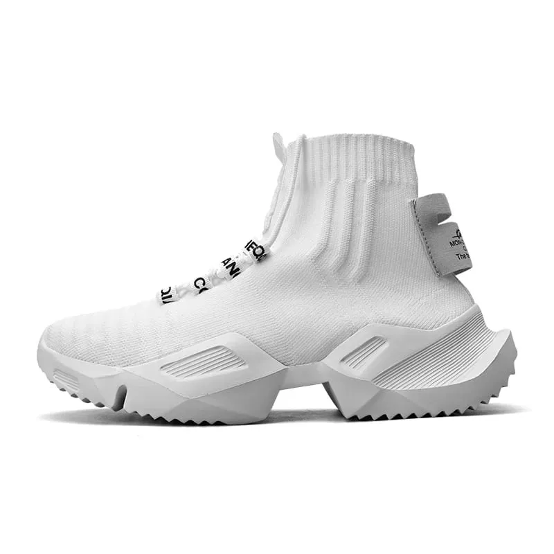 Mode högkvalitativ Mesh Sneakers Herr Fritidssko Lättvikt Bekväm snörning Herr Walking High Top Sneakers — image 8