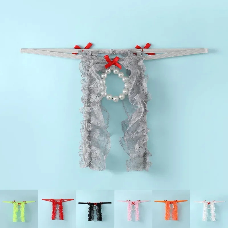 Homens sexy renda aberta-virilha cintura baixa roupa interior buraco bolsa tangas g-strings cuecas nádegas oco tanga exposto galo — image 5