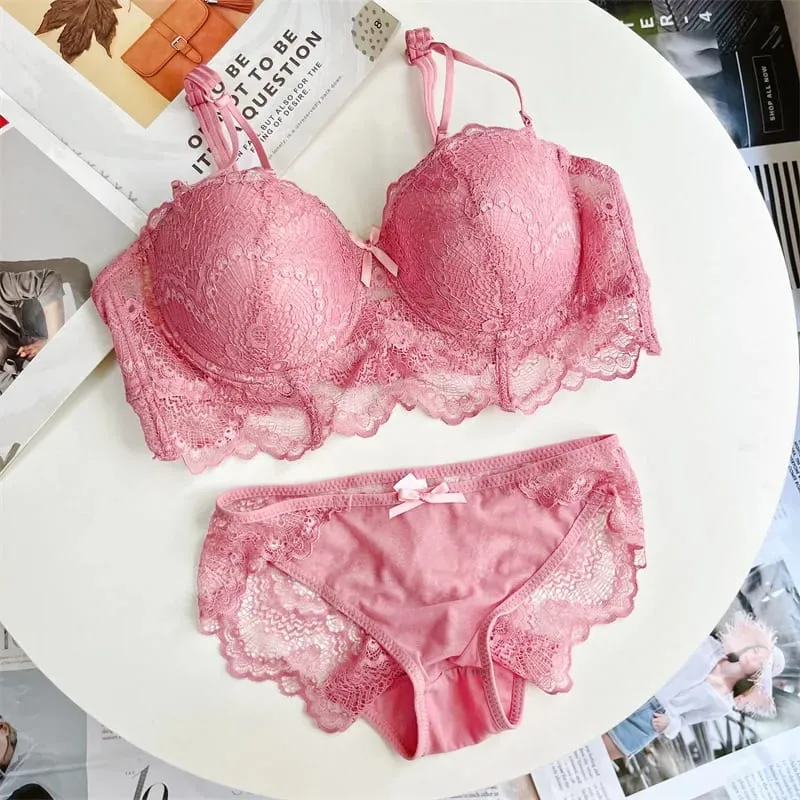 Plus Size Womens Lace Bra and Panty Set Push Up Supportive Full Coverage Side Smoothing Lingerie Underwear for Curvy Women Daily — image 4