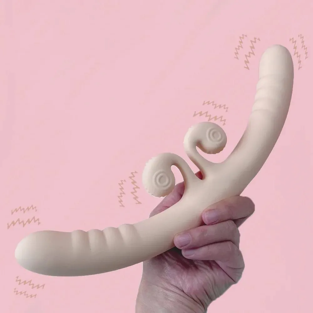 4-motors dubbeldildovibrator 10 kraftfulla vibrationer Kvinnors nöjesmassager Lesbisk kärleksleksak Presentpenetration Sexleksaktjej — image 1