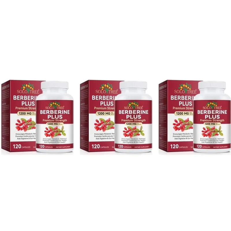 Berberine Plus Kapsler 1200mg Berberin HCl Metabolisme og fordøjelsessystemets tarmsundhed 120 kapsler — image 9