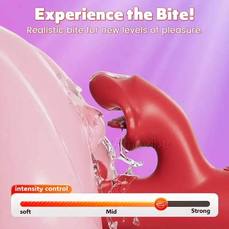 4 i 1 tungslickande klitorisvibrator med 9 flaxande och 8 bitande vibrationslägen G Spotstimulator Dildosexleksaker för kvinnor 18 — image 3
