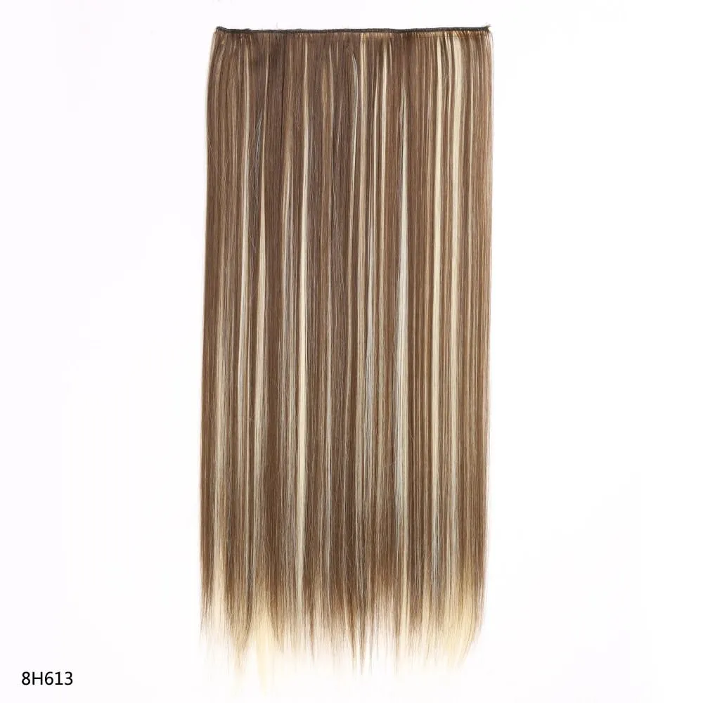 Syntetické prodloužení vlasů jednodílné s klipem 5Clips v dlouhé rovné vlasy blond pro ženy každodenní použití — image 9