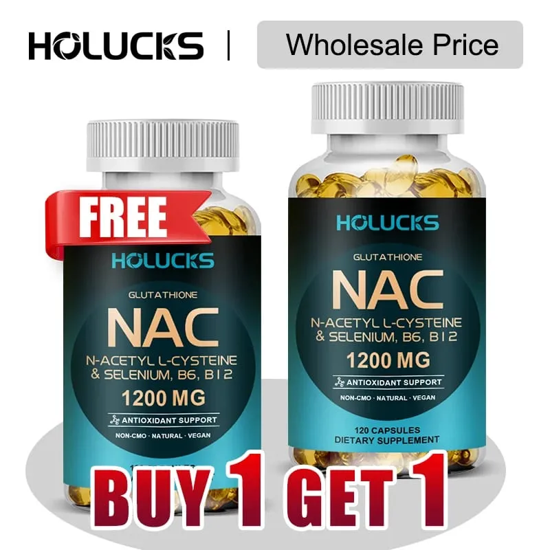 Buy 1 Get 1 Free! NAC 1200mg Supplement for Thins Mucus Reduces Cough & Bronchial Function Immune Liver Repair & Detox — image 1