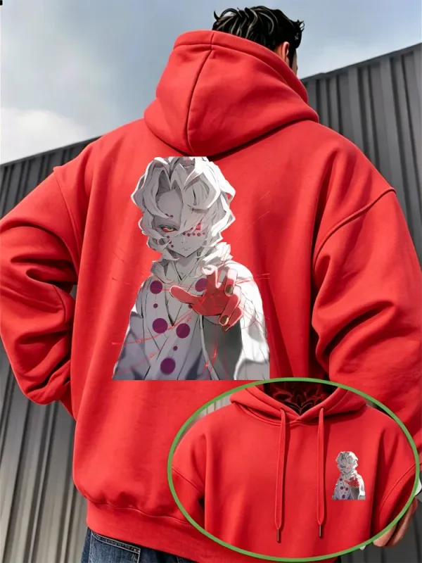 Bandai Demon Slayer Men's Hoodie Rui (Spider Demon) Print High-Quality Warm Autumn/Winter Casual Pullover Sweatshirt — image 10