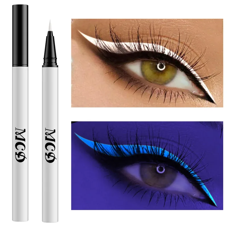 1PC UV Light Neon Eyeliner Pen Eyes Makeup Blue Green Waterproof Liquid Color Eye Liner Pencil Make Up Cosmetics Yellow Purple — image 12