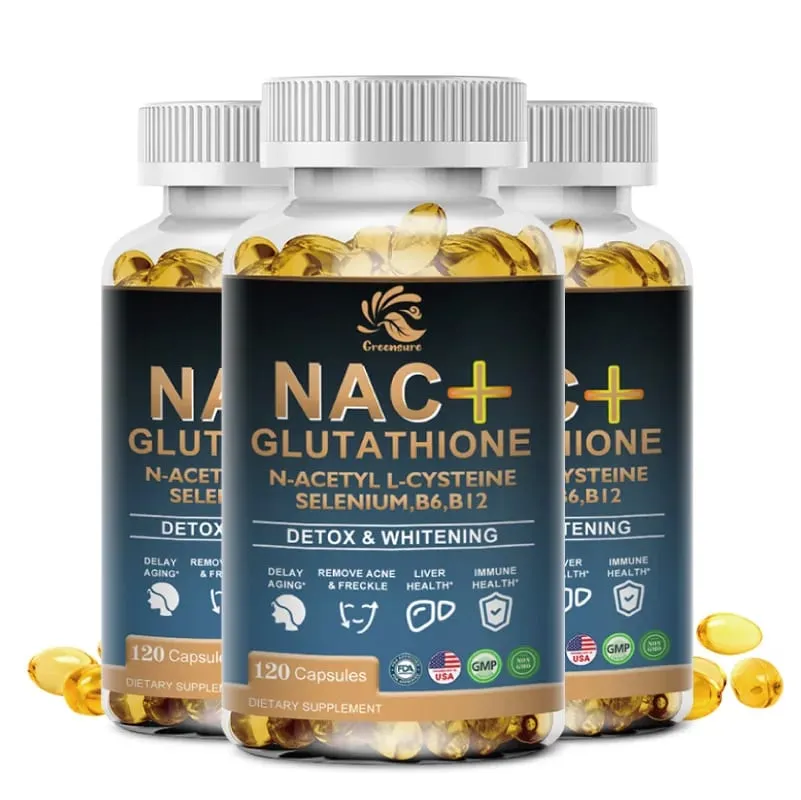 Greensure NAC גלוטתיון כמוסות N-אצטיל ציסטאין 1200 מ"ג תמיכה לריאות הכבד | חומצת אמינו מגבירה את הגלוטתיון — image 7