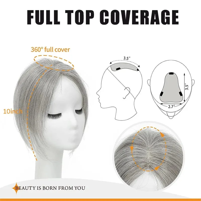 Wig Piece for Women with Bangs Covering Their White Hair and a Thin Invisible Replacement Piece for Their Hair — image 5