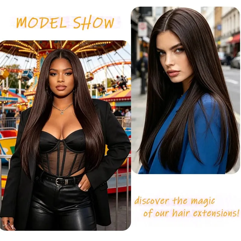 22 Inch U Shape One Piece Hair Extensions Long Layered Inward Curly Synthetic Wig Invisible Seamless Hairpiece For Women Daily W — image 6
