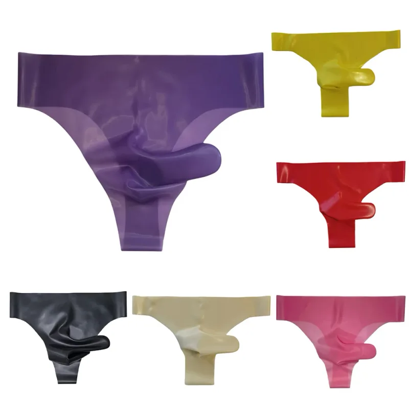 Sexy Nightwear Mens Latex Underwear Comfortable Latex Safety Panties Applicable Gender Male Fashionable Lingerie — image 5