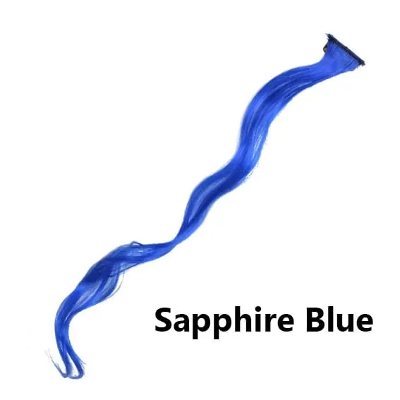 12 Colors Straight Curly Hair Synthetic Hairpieces Clip-In One Piece Pure Color Synthetic Hair Extension Pieces