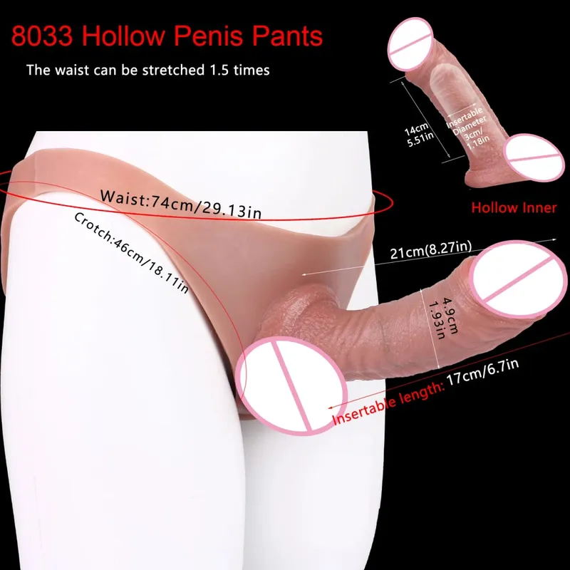 Wearable Extra Large Penis Sleeve Silicon Soft Hollow Penis Panties High-Grade Adult Intimate Toys For Men Adult 18+ Tools — image 22