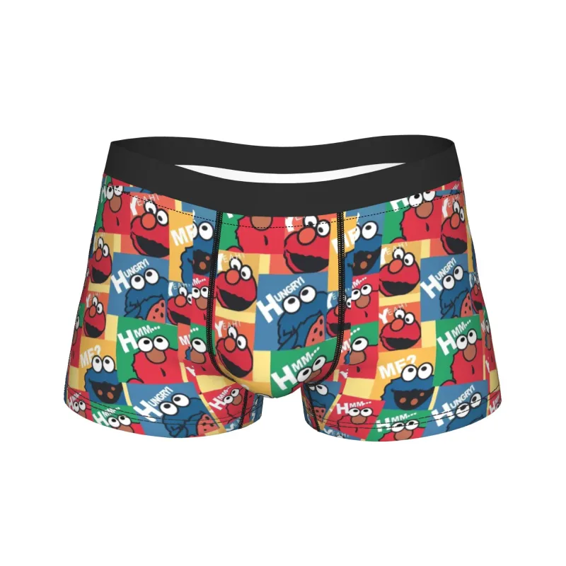 S-Sesames Streets Tango Elmo & Grover Cueca masculina Shorts Cuecas Boxershorts engraçados Qualidade Aduaneira Calcinhas Oversize — image 10