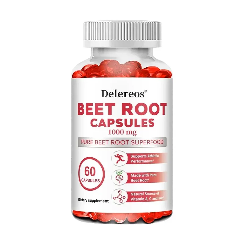 Beetroot Capsules - Supports Digestive Immunity Health Improves Energy Athletic Performance Non-GMO Gluten-free